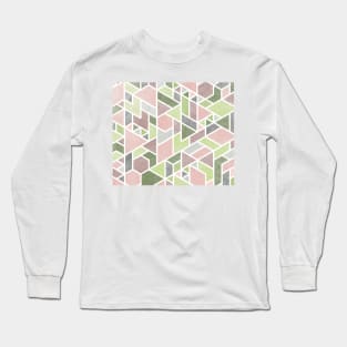 Mint and Pink Mosaic Long Sleeve T-Shirt